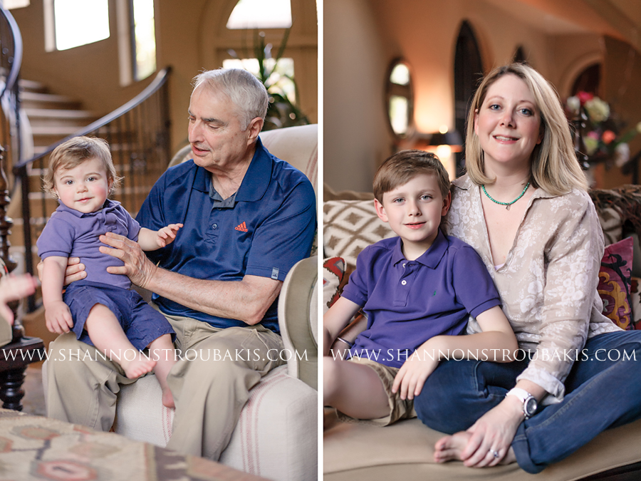 lifestyle family session at home with grandparents and grandchildren in the woodlands