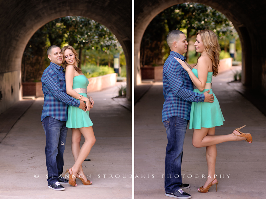 engagement portraits in the woodlands park