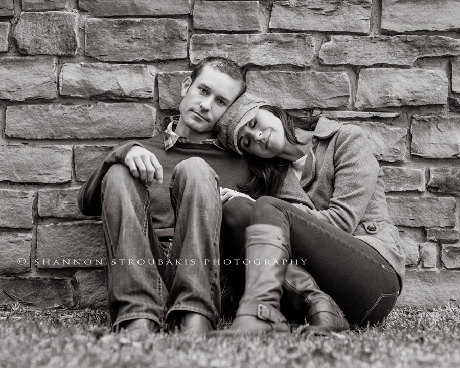 fun and creative engagement photographer in the woodlands with a couple in black and white photography