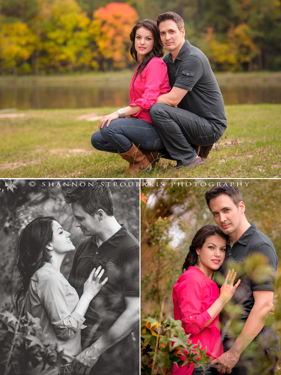 engagement portraits in the park and field in the woodlands
