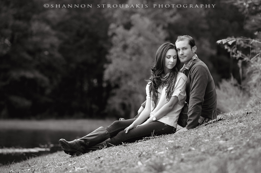 black and white creative engagment portaits in spring tx outdoors