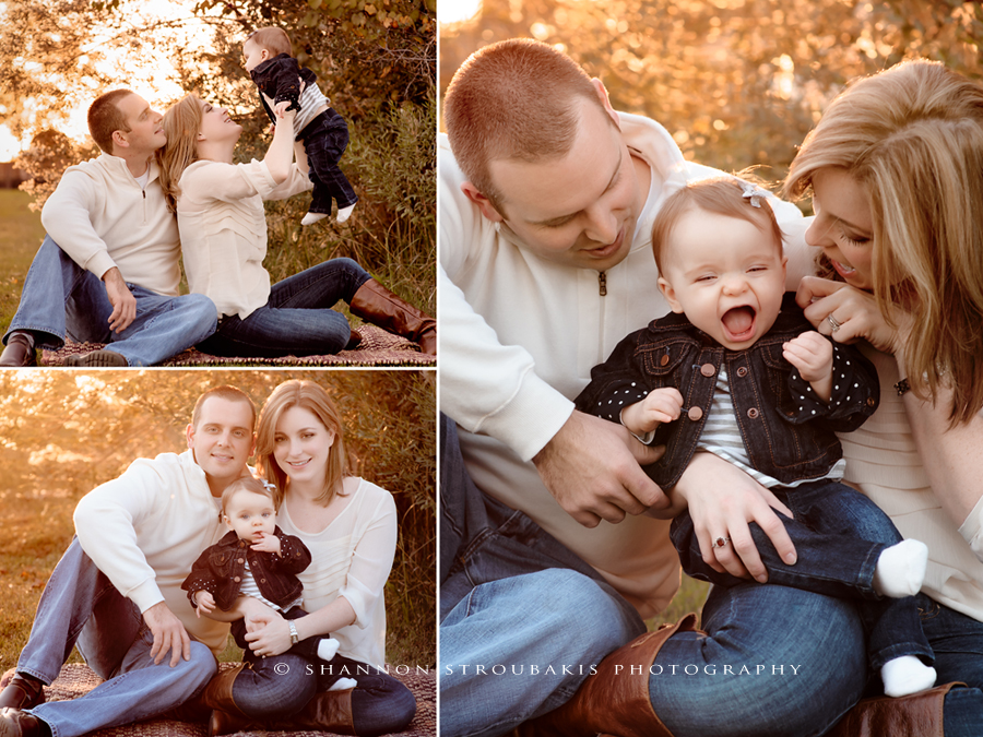 fun happy family portraits from a family photography session at sunset