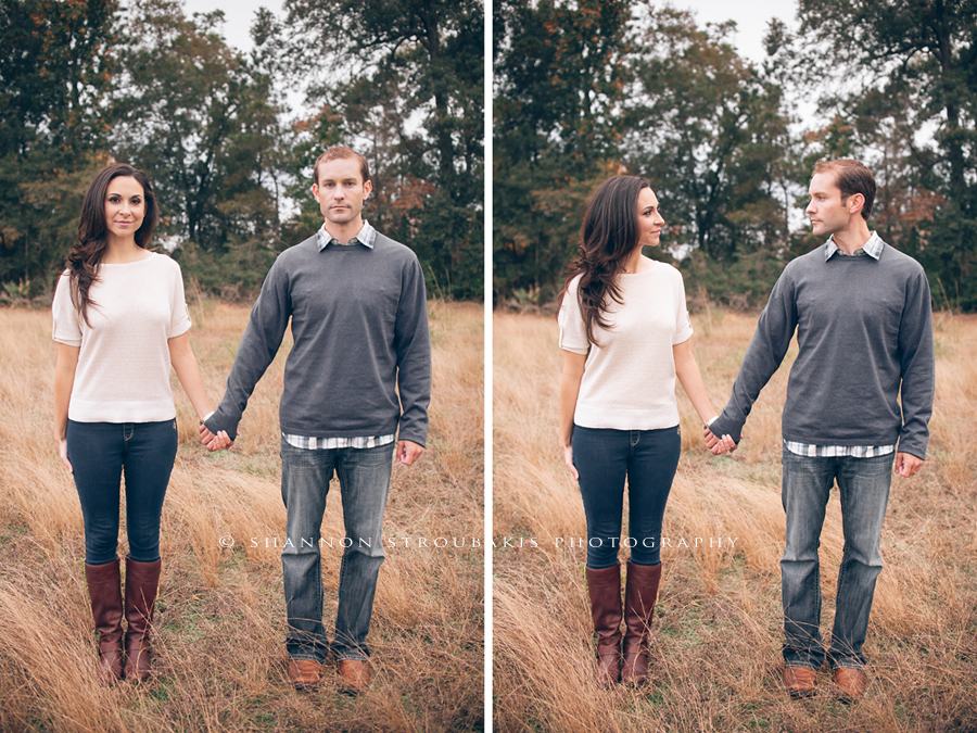 sweet engagement photography in spring tx outdoors on location in a field