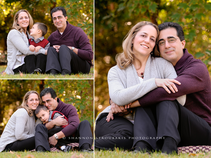 fun family portraits outdoors in the woodlands