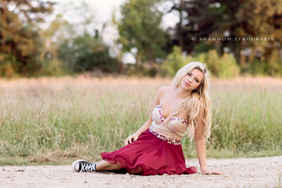 prom dress mini sessions in the woodlands