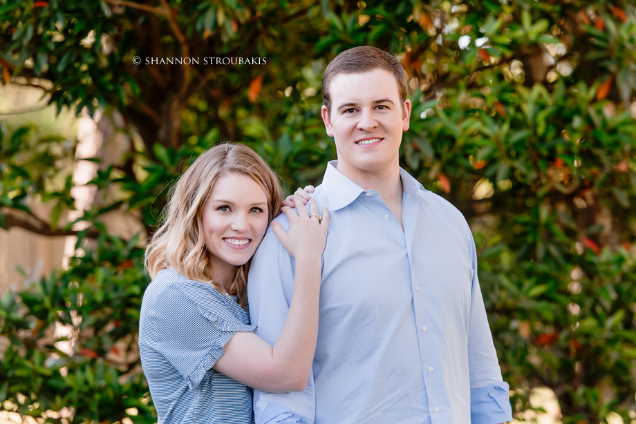 family portraits taken at home in the backyard in the woodlands texas