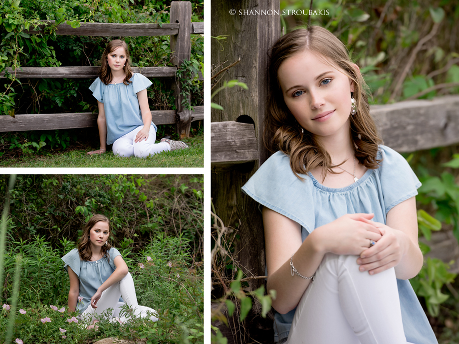 natural senior pictures in the woodlands