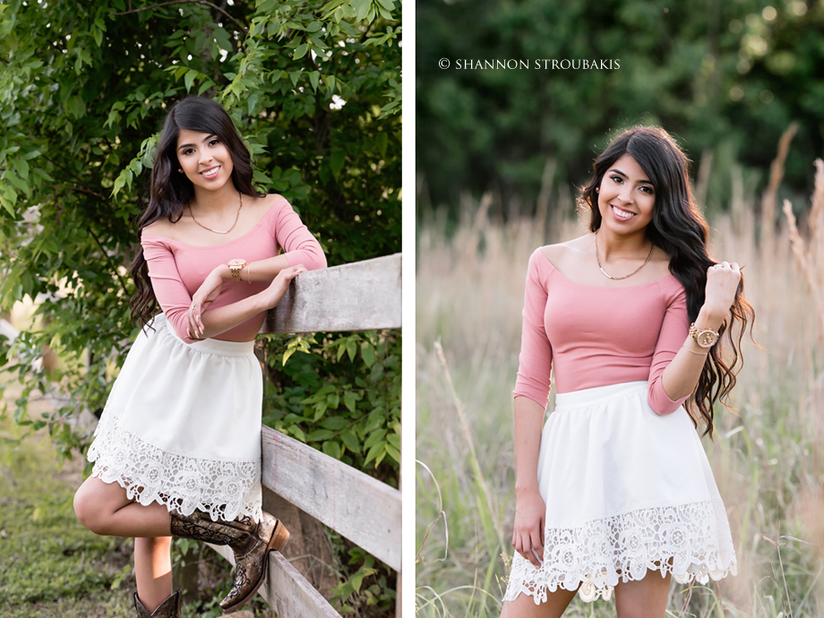 senior pictures in a field the woodlands texas